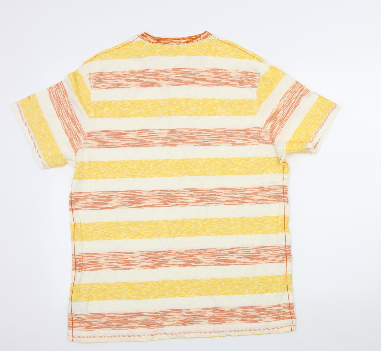 Mantaray Mens Yellow Striped Jersey  T-Shirt Size M