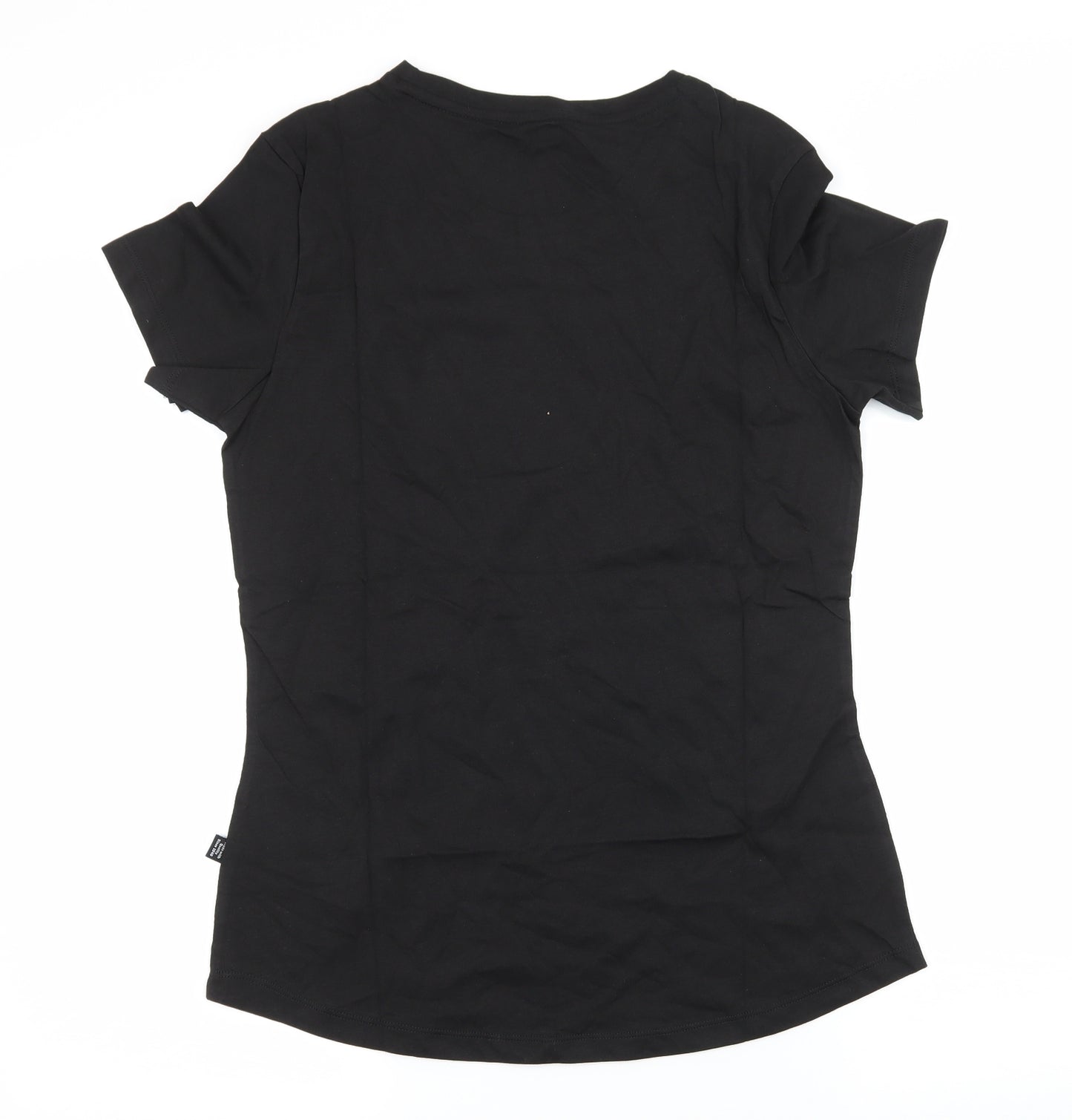 PUMA Womens Black  Jersey Basic T-Shirt Size 12