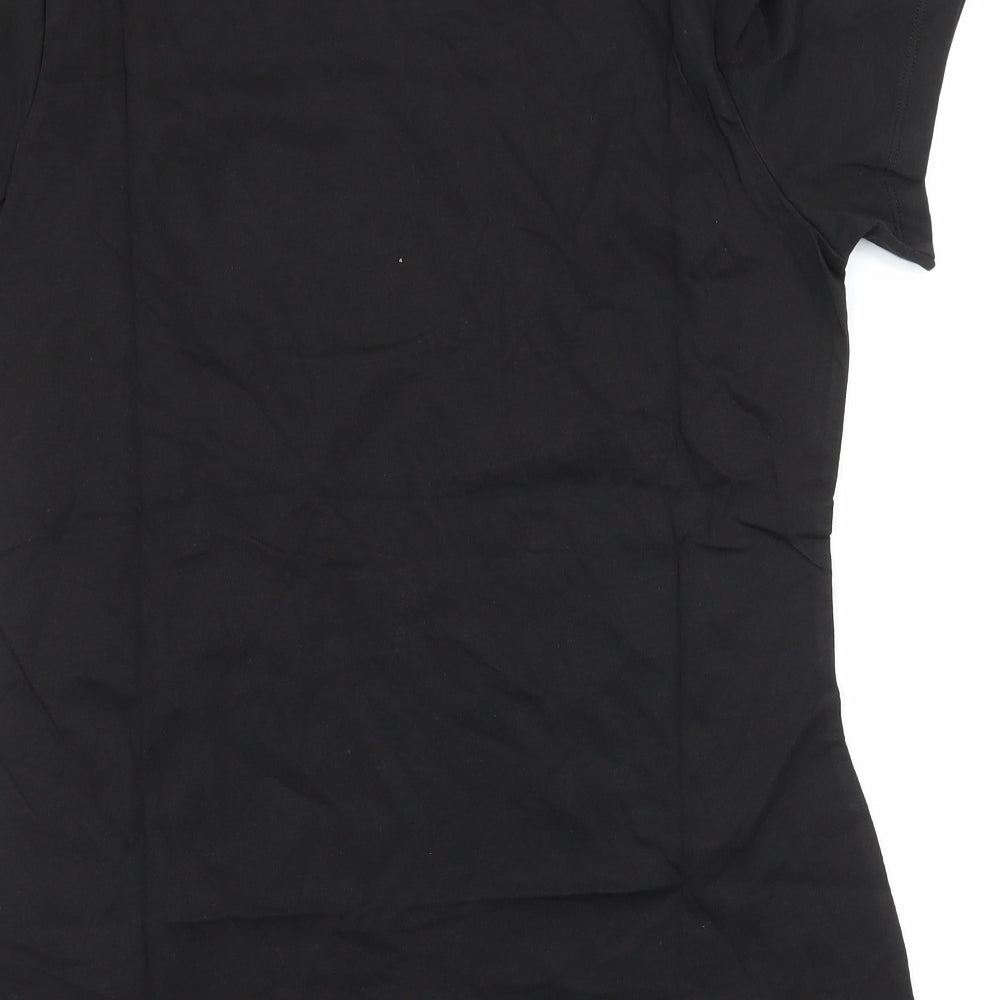 PUMA Womens Black  Jersey Basic T-Shirt Size 12