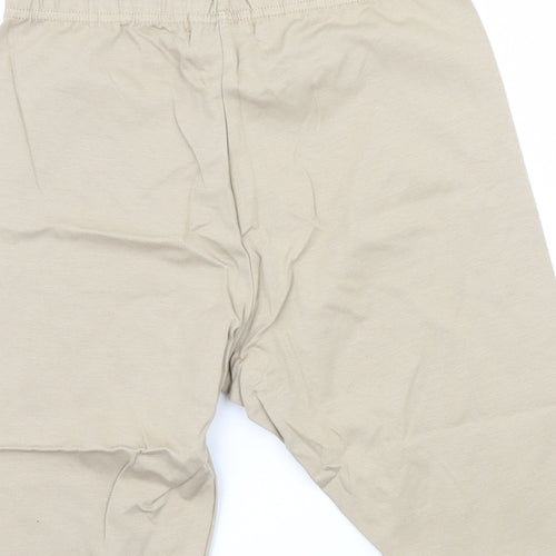 PRETTYLITTLETHING Womens Beige Striped Denim Compression Shorts Size 6