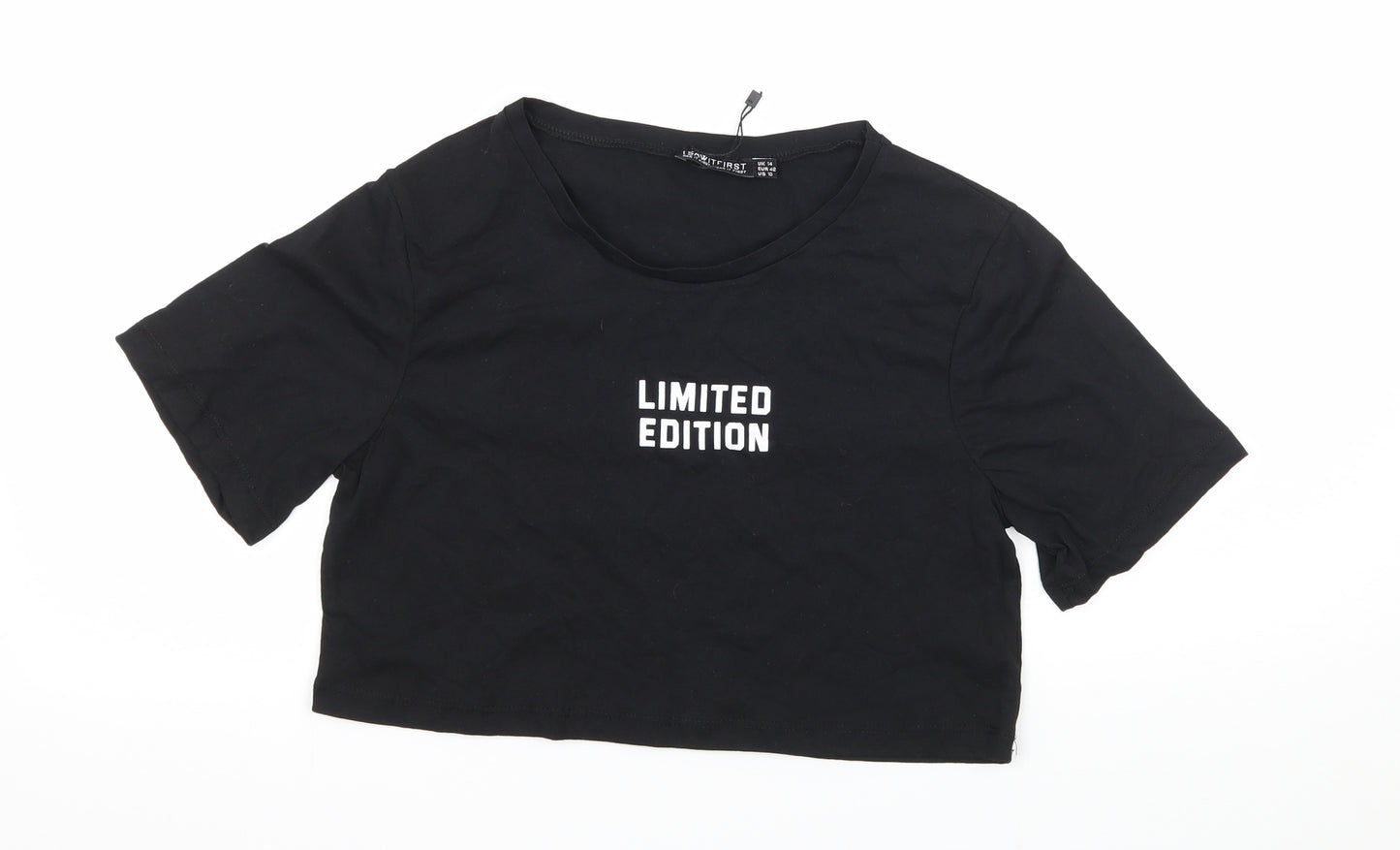 I SAW IT FIRST Womens Black  Jersey Basic T-Shirt Size 14  - Limited Edition