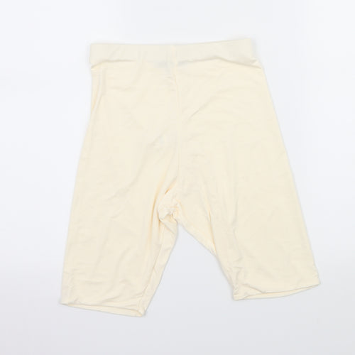PRETTYLITTLETHING Womens Ivory  Jersey Compression Shorts Size 8
