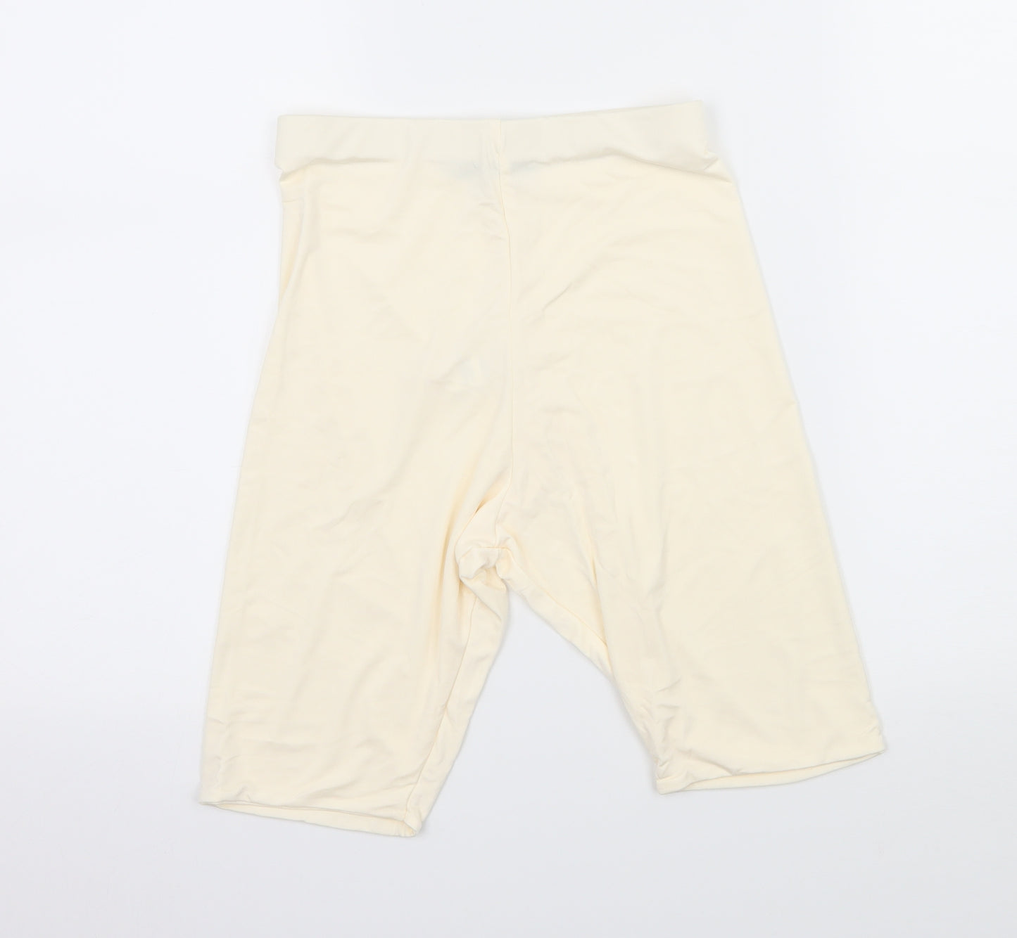 PRETTYLITTLETHING Womens Ivory  Jersey Compression Shorts Size 8