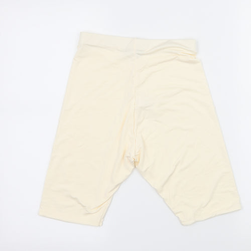 PRETTYLITTLETHING Womens Ivory  Jersey Compression Shorts Size 8