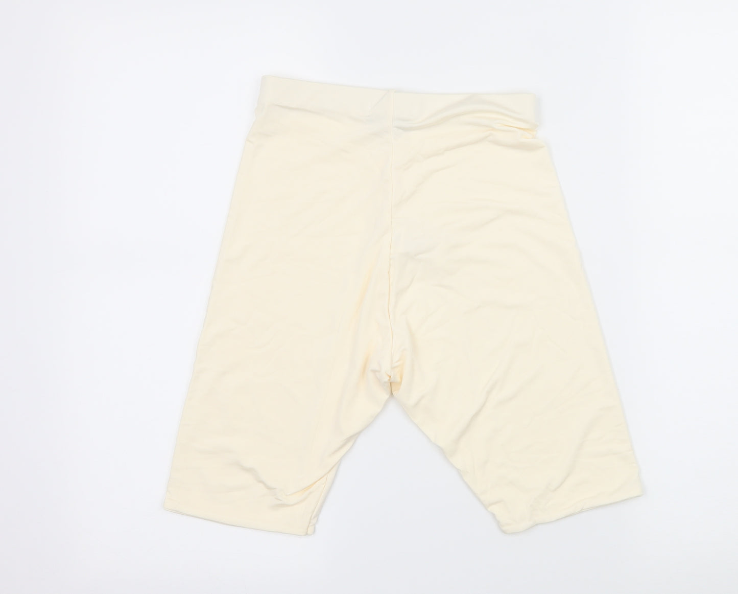 PRETTYLITTLETHING Womens Ivory  Jersey Compression Shorts Size 8