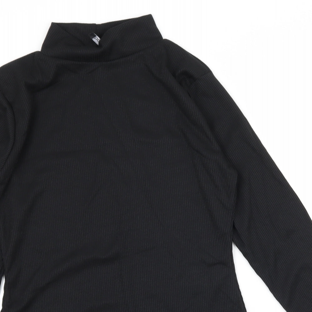 Boohoo Womens Black  Jersey Basic T-Shirt Size 12