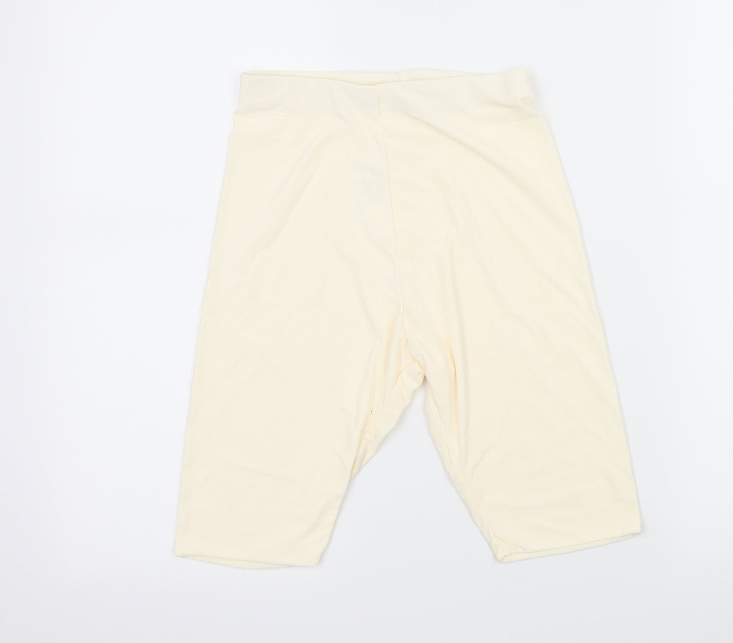 PRETTYLITTLETHING Womens Ivory  Jersey Compression Shorts Size 6