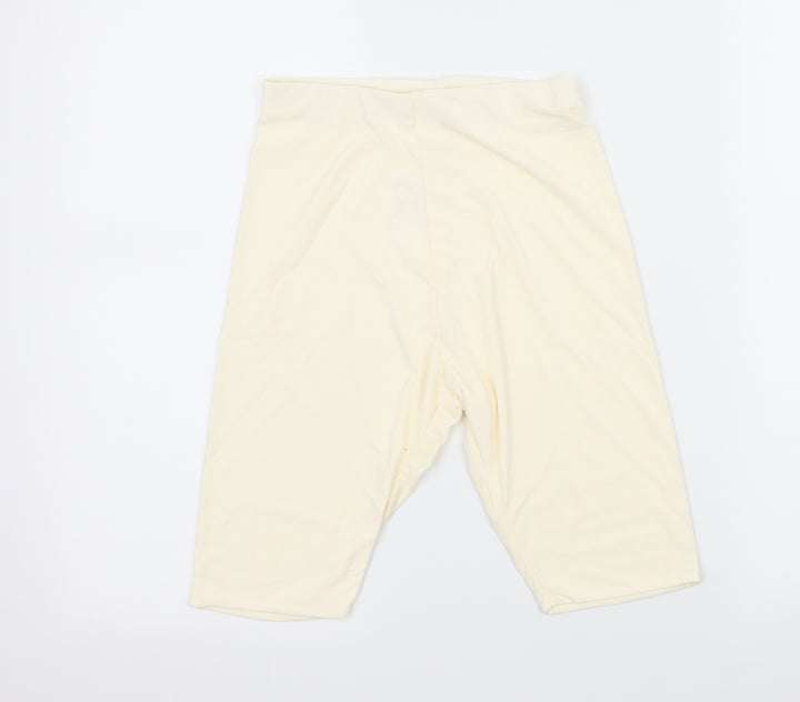 PRETTYLITTLETHING Womens Ivory  Jersey Compression Shorts Size 6