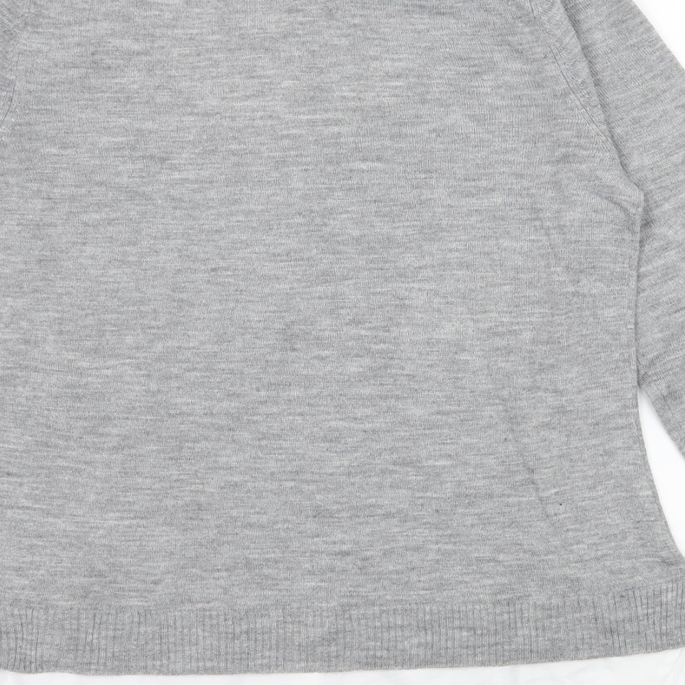 Collection L Womens Grey  Knit Jersey Blouse Size 14