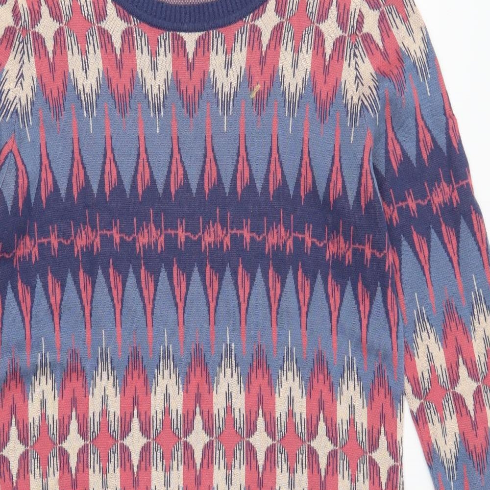 Monsoon Womens Blue Geometric  Jumper Dress  Size L