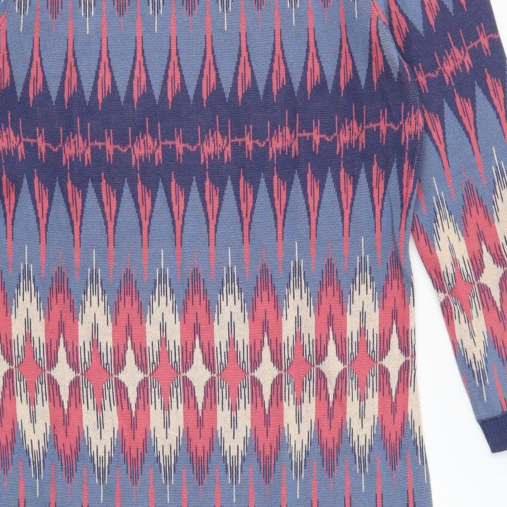 Monsoon Womens Blue Geometric  Jumper Dress  Size L