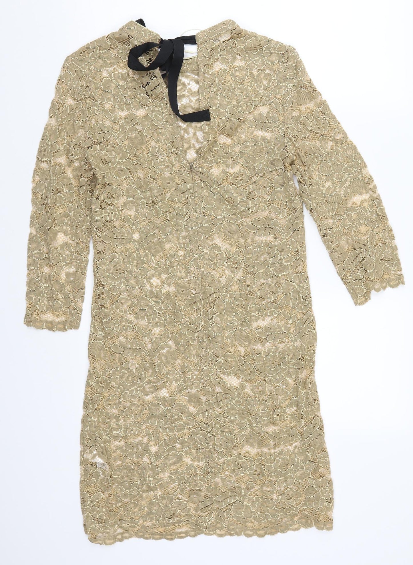 Monsoon Womens Beige  Lace A-Line  Size 8