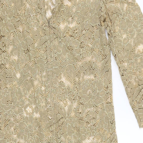 Monsoon Womens Beige  Lace A-Line  Size 8