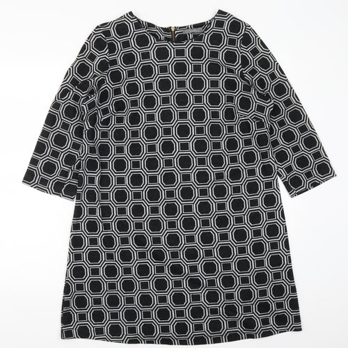 South Womens Grey Geometric  T-Shirt Dress  Size 14