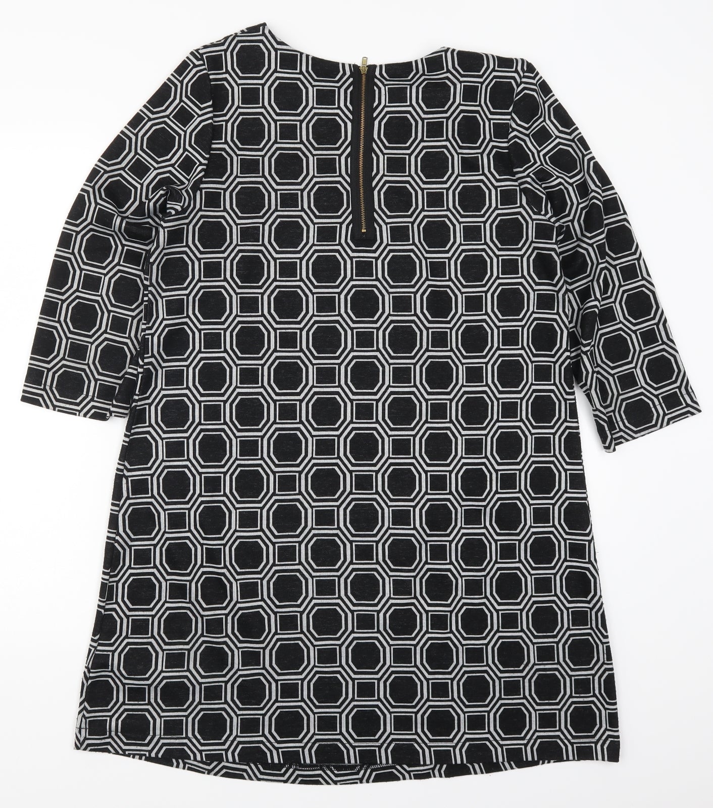 South Womens Grey Geometric  T-Shirt Dress  Size 14
