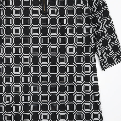 South Womens Grey Geometric  T-Shirt Dress  Size 14