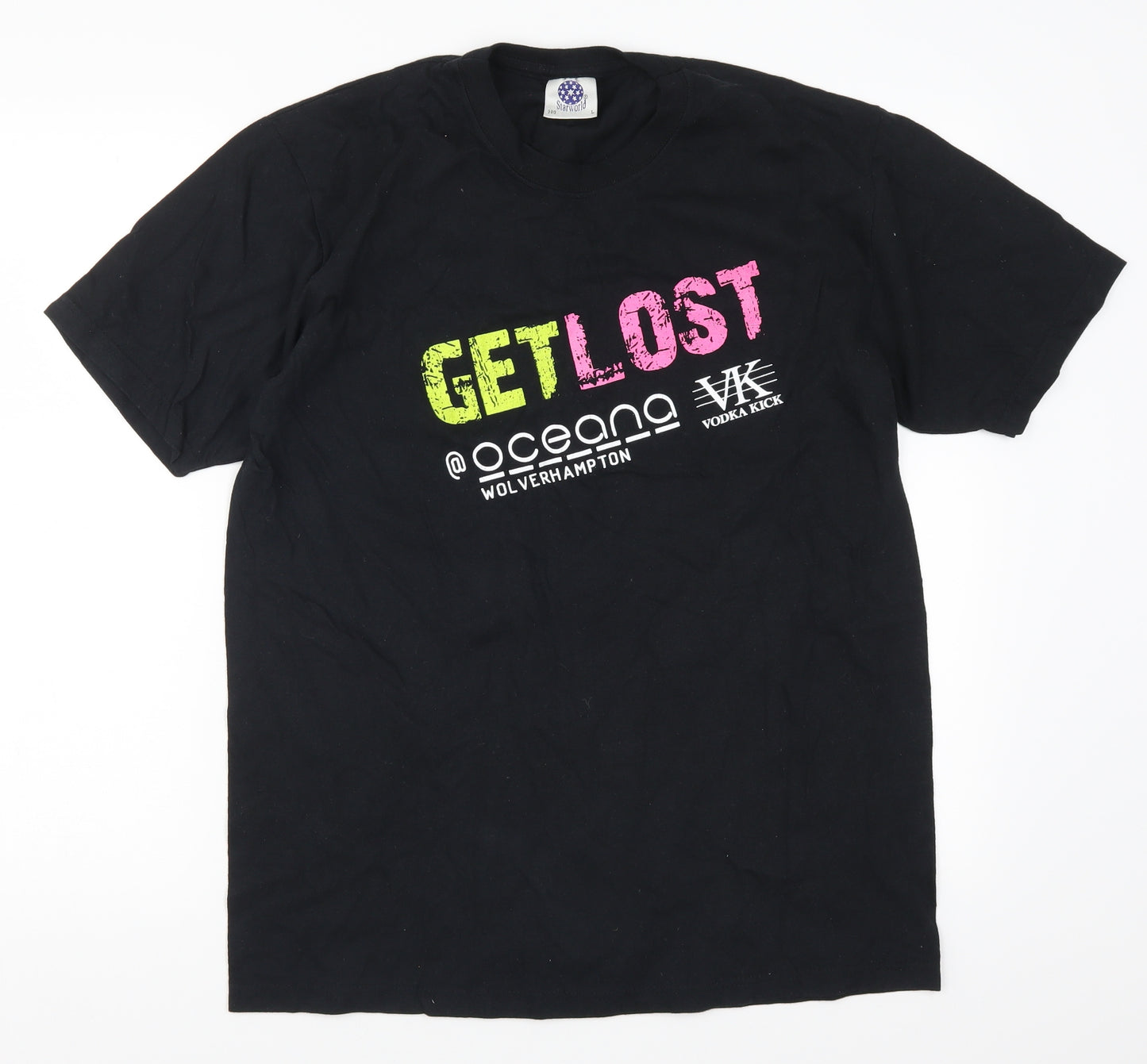 Starworld Womens Black   Basic T-Shirt Size L  - Get Lost