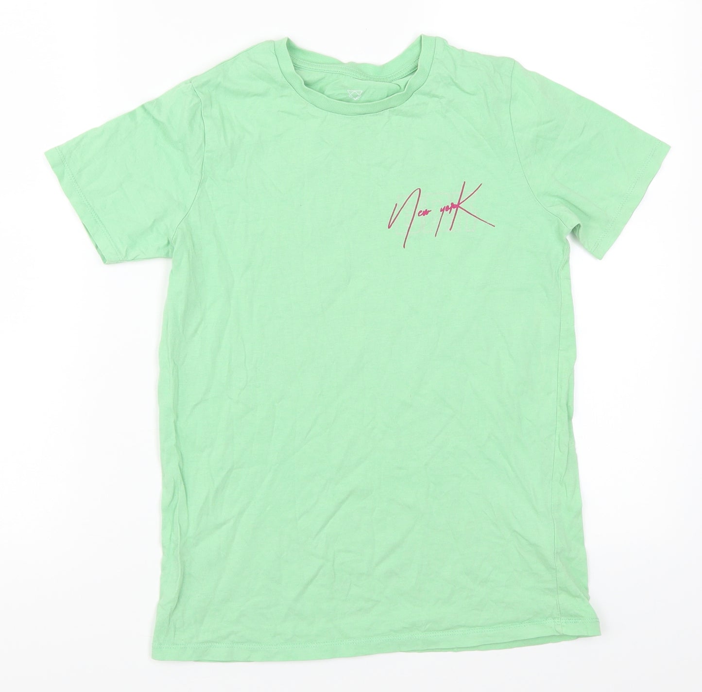 River Island Boys Green   Basic T-Shirt Size 9-10 Years  - New York Brooklyn