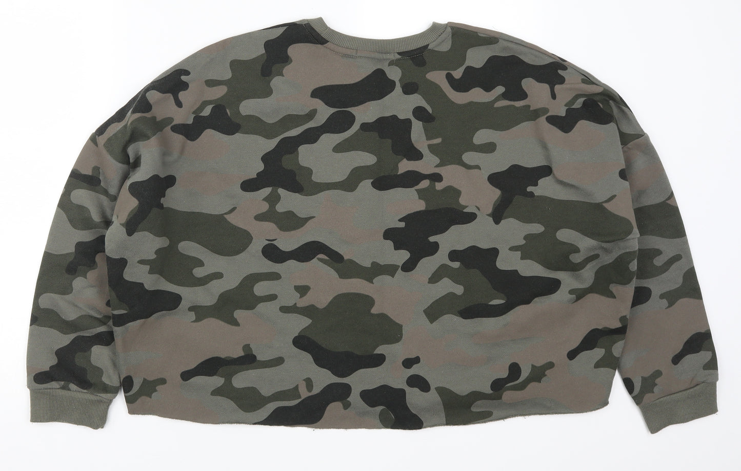 Primark Womens Green Camouflage  Pullover Sweatshirt Size 12