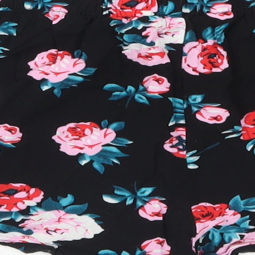 Primark Womens Black Floral  Cut-Off Shorts Size 6 - Loungewear
