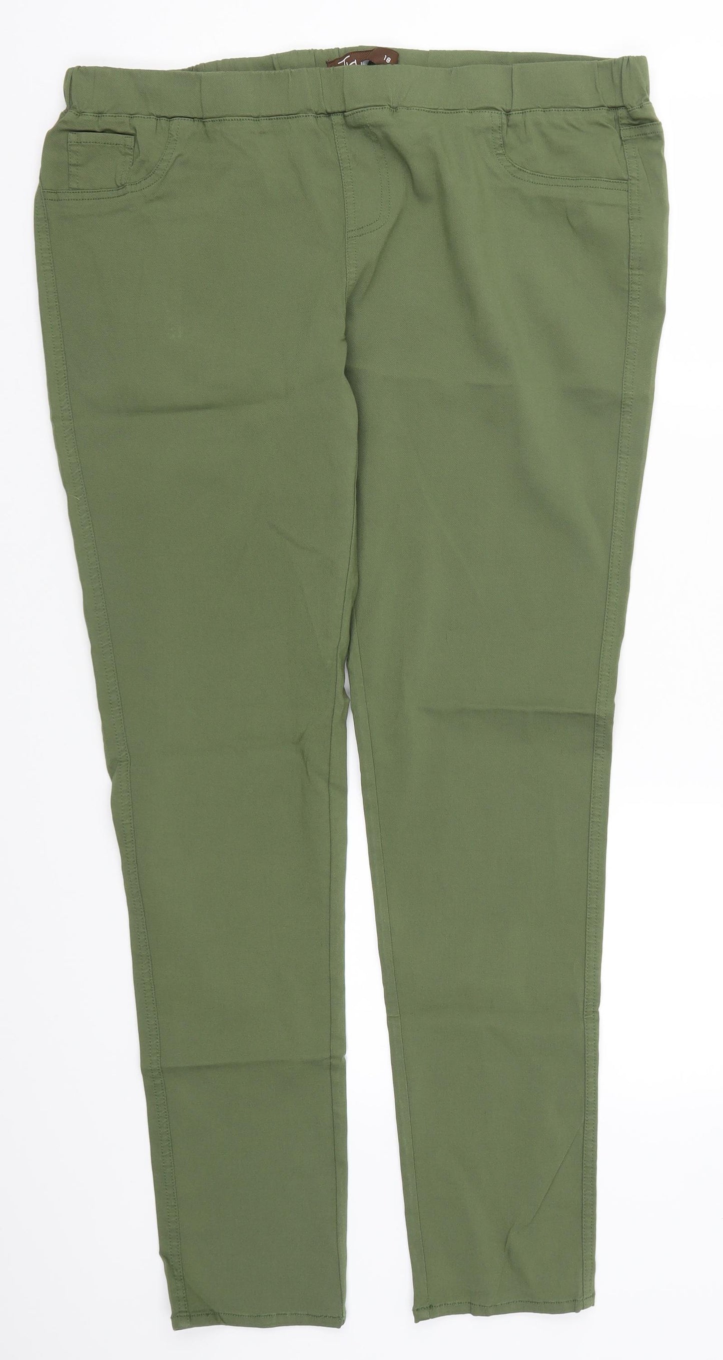 TRU Womens Green   Carrot Trousers Size 18 L30 in