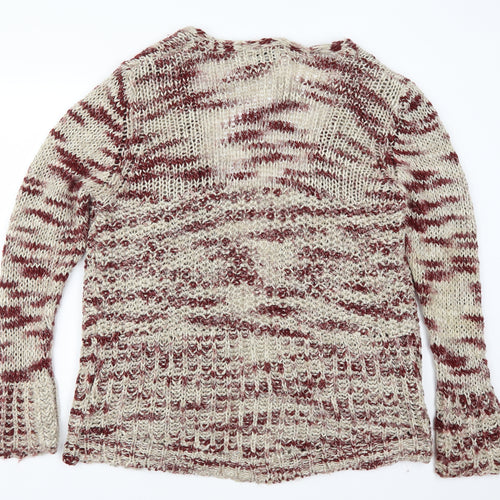NEXT Womens Red Striped Knit Cardigan Jumper Size L