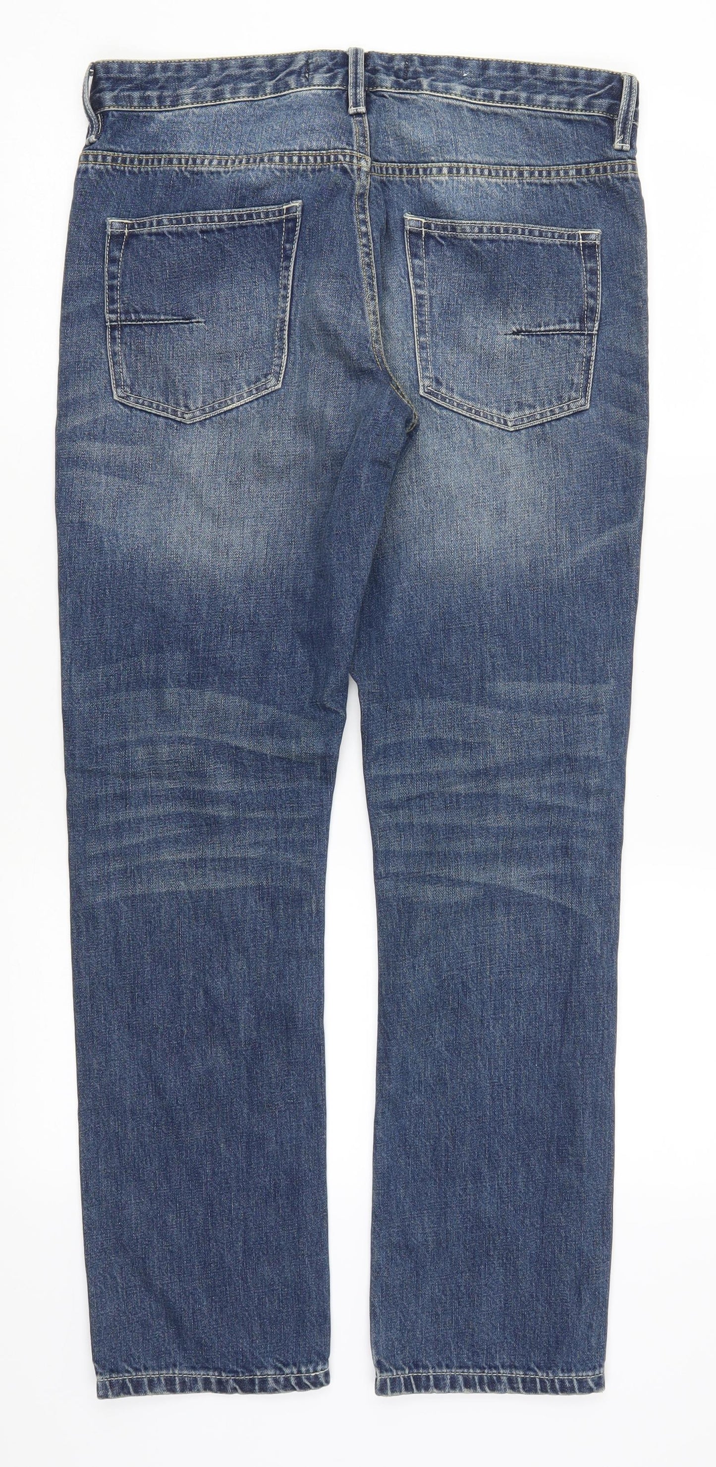 Topman Mens Blue  Denim Straight Jeans Size 30 L30 in