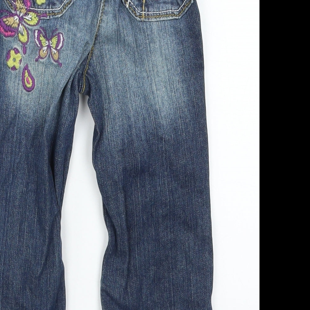 NEXT Girls Blue  Denim Cargo Jeans Size 18-24 Months  - Butterflies