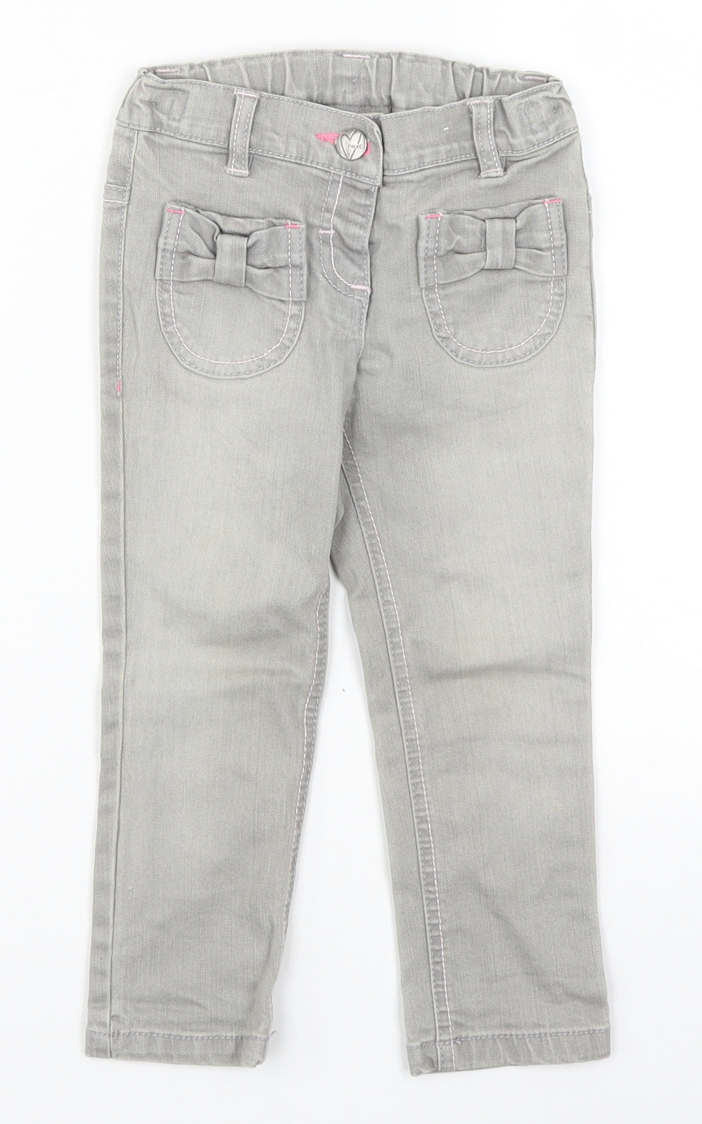NEXT Girls Grey  Denim Skinny Jeans Size 2-3 Years