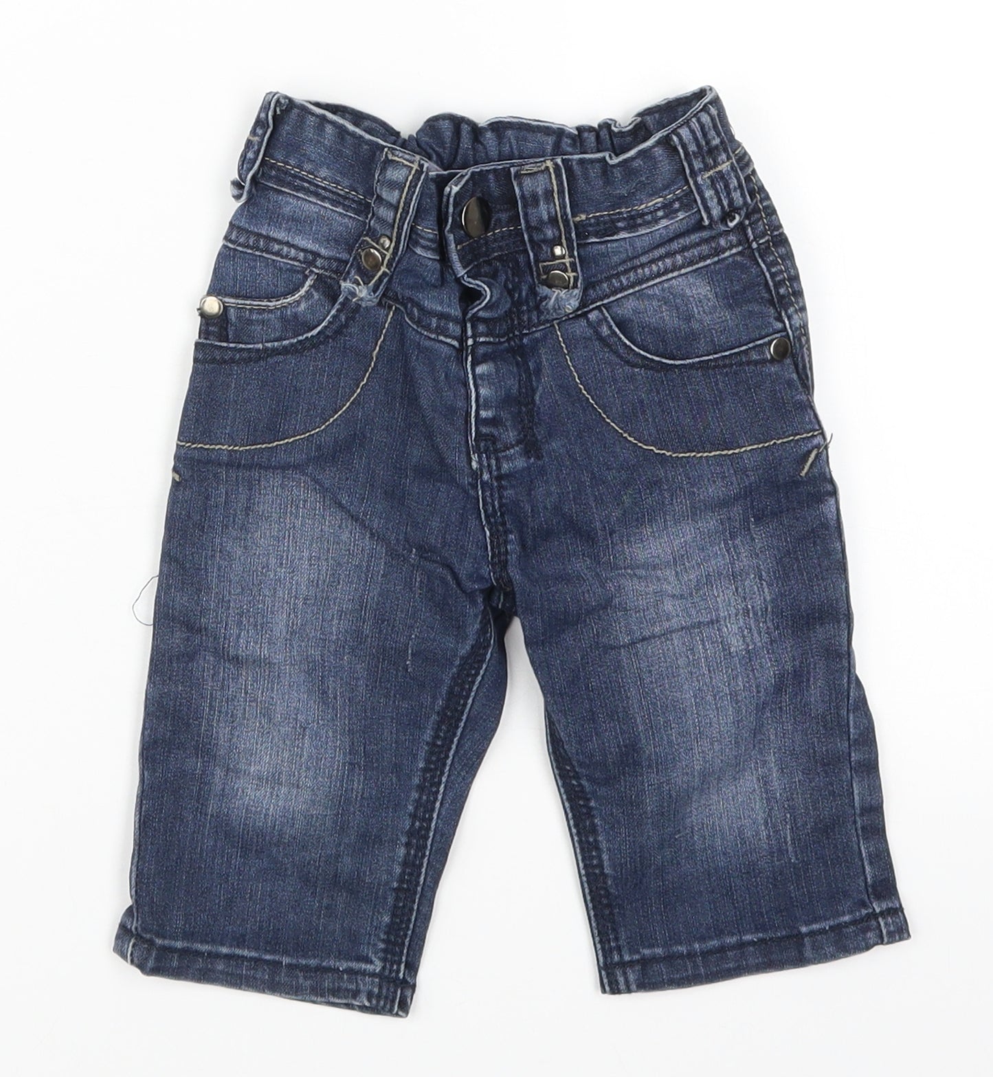 New Look Girls Blue  Denim Cropped Jeans Size 3 Years - Distressed Look