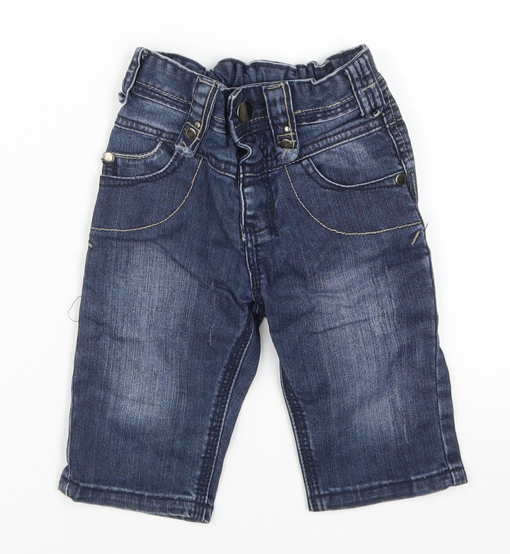 New Look Girls Blue  Denim Cropped Jeans Size 3 Years - Distressed Look