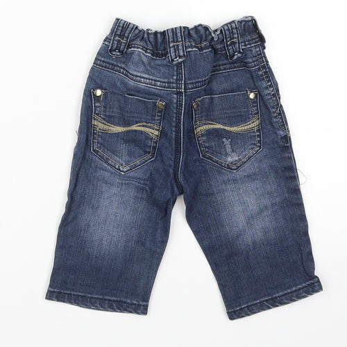 New Look Girls Blue  Denim Cropped Jeans Size 3 Years - Distressed Look