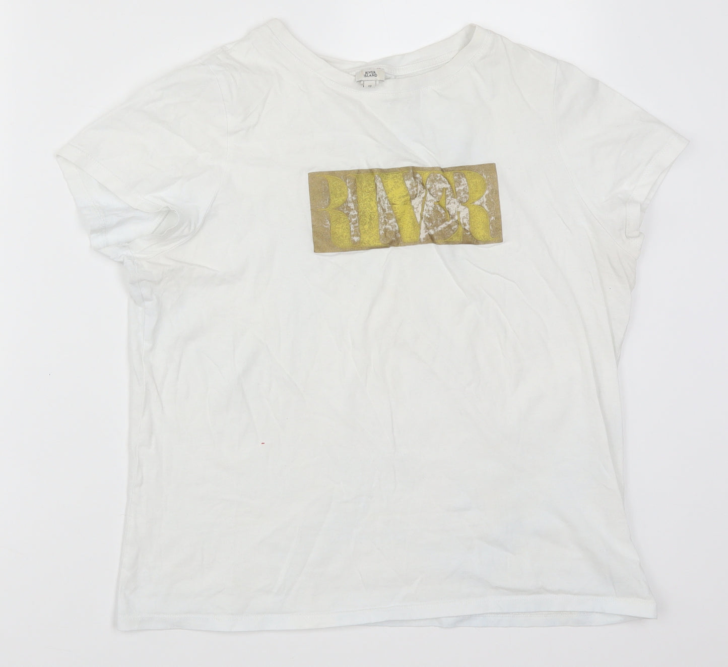River Island Womens White   Basic T-Shirt Size 12  - River