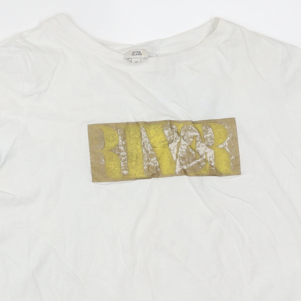 River Island Womens White   Basic T-Shirt Size 12  - River