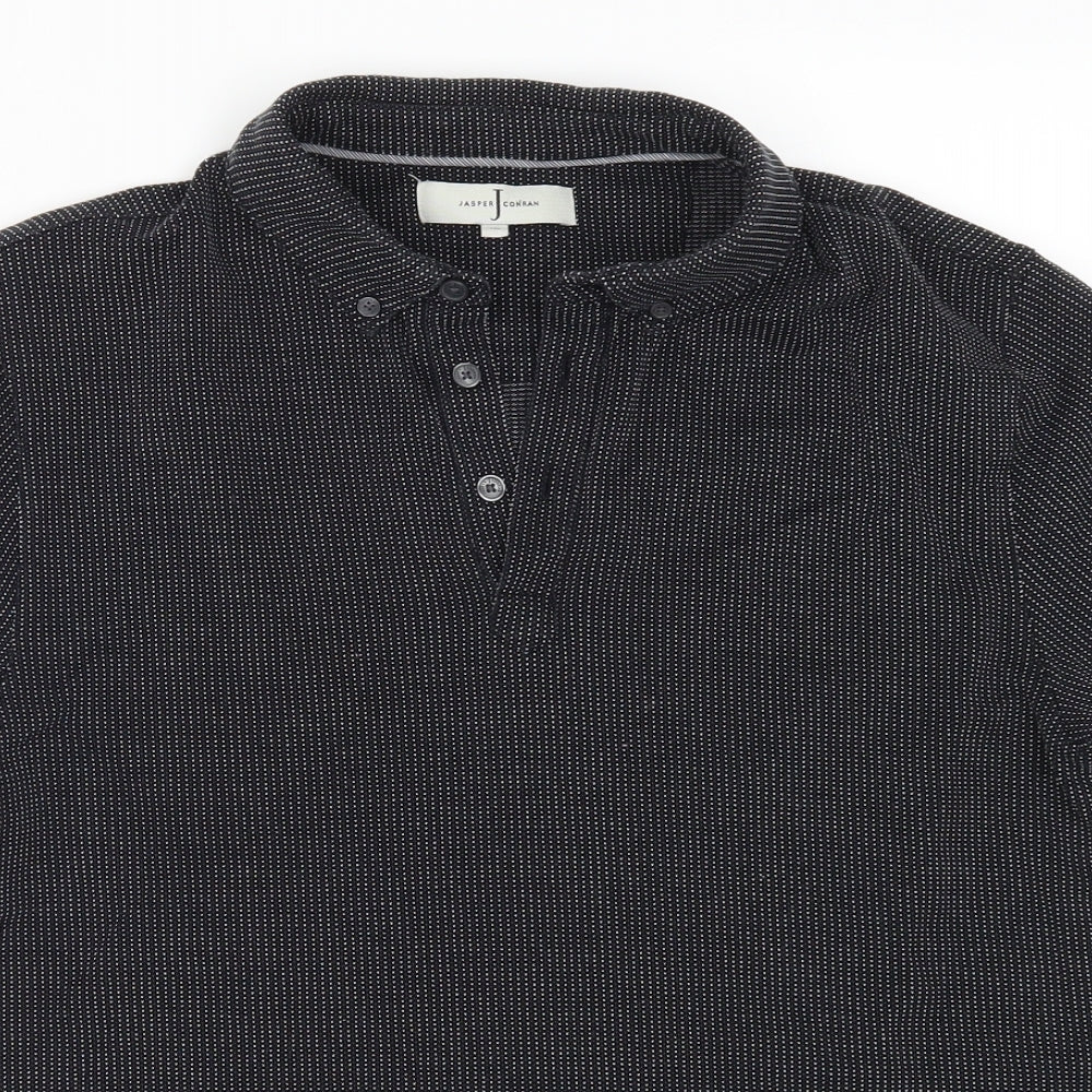 Jasper Conran Mens Black Polka Dot   Polo Size M
