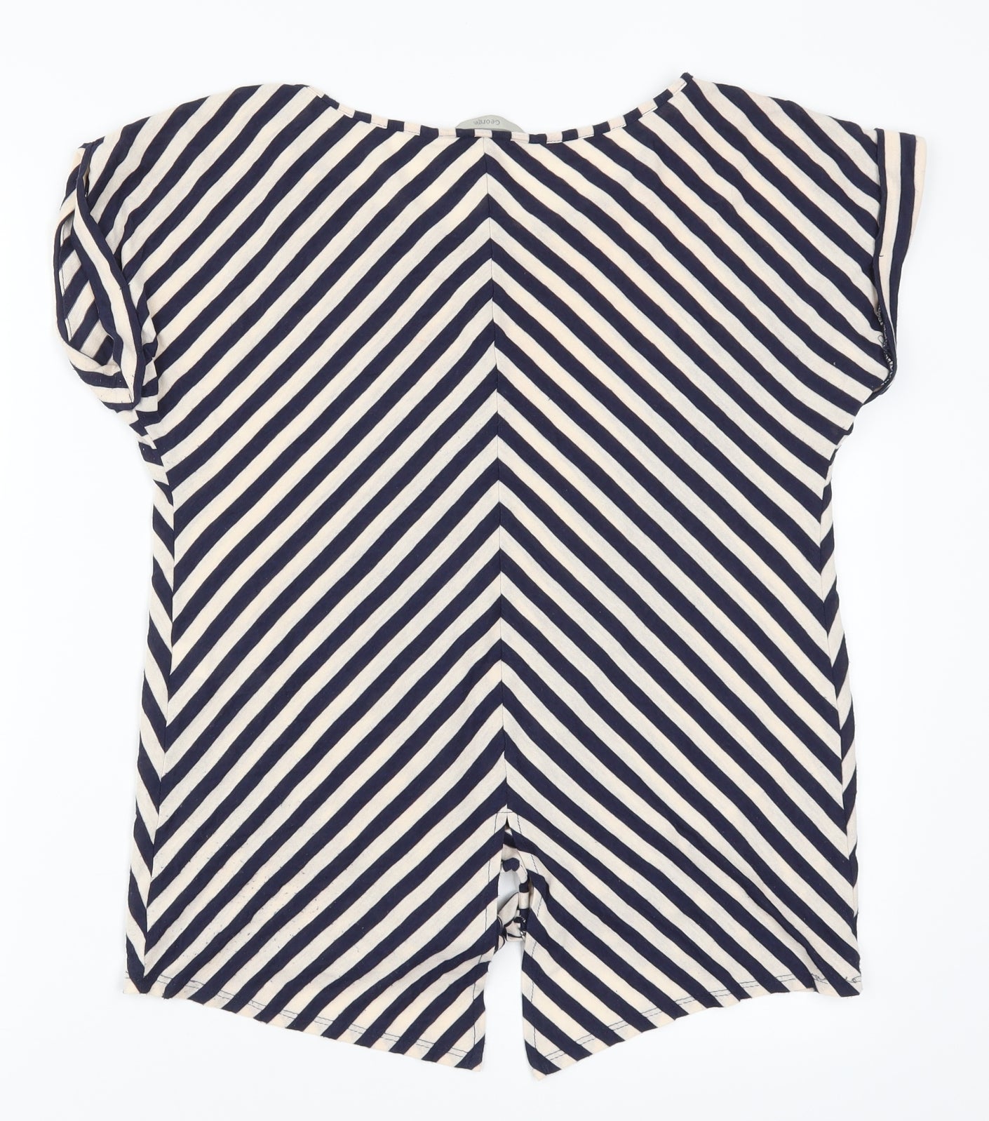 George Womens Blue Striped  Basic T-Shirt Size 10