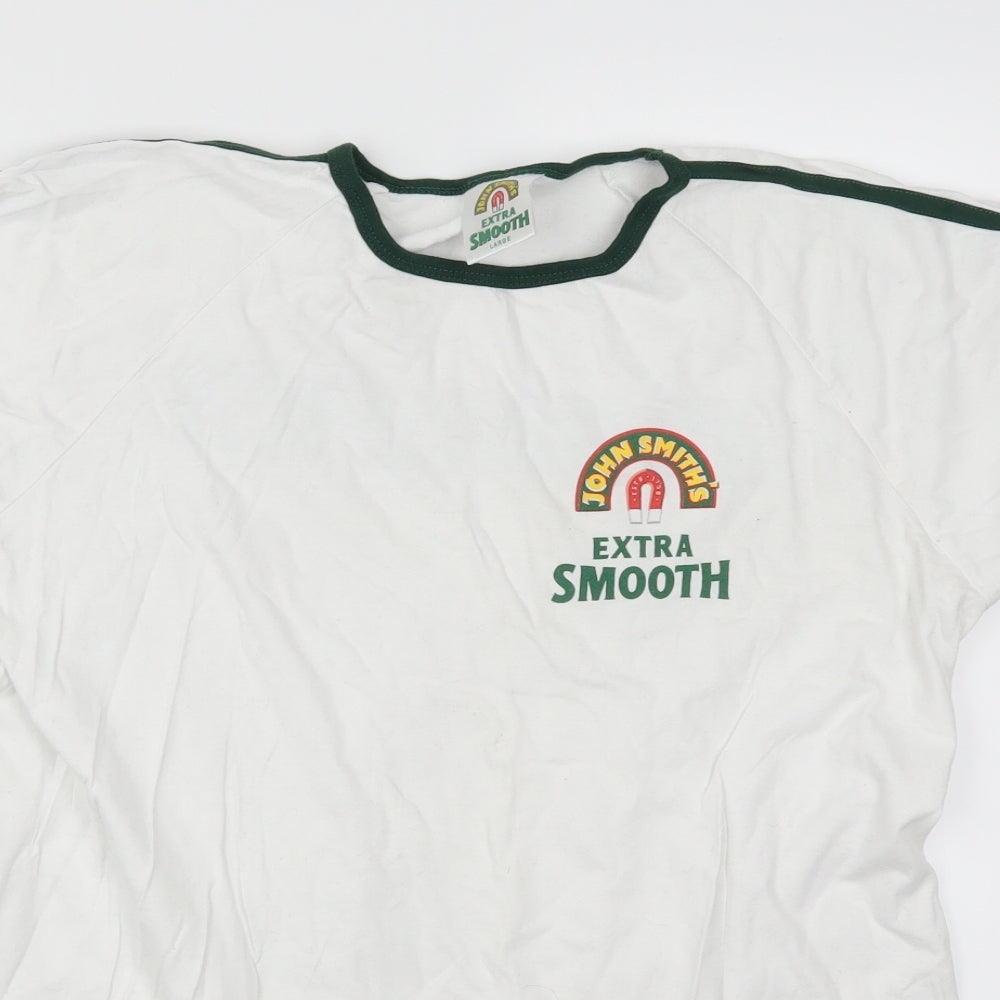 John Smiths Mens White    T-Shirt Size L  - No Nonsense