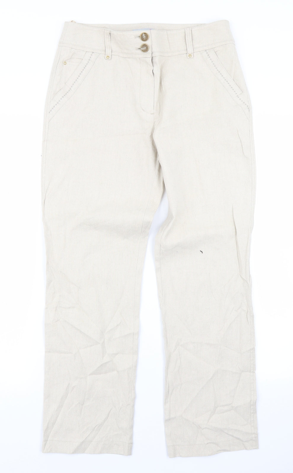 Per Una Womens Beige   Trousers  Size 10 L26 in