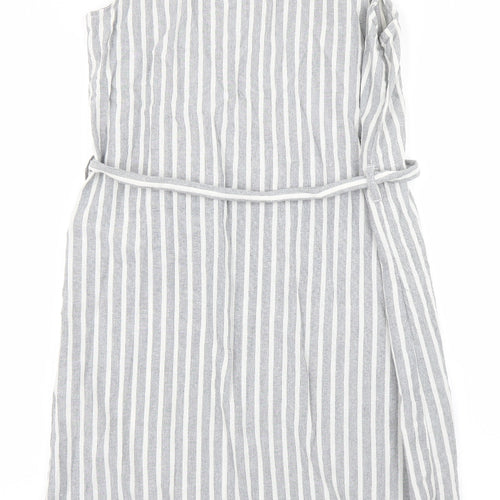 Primark Womens Grey Striped  Shirt Dress  Size 12