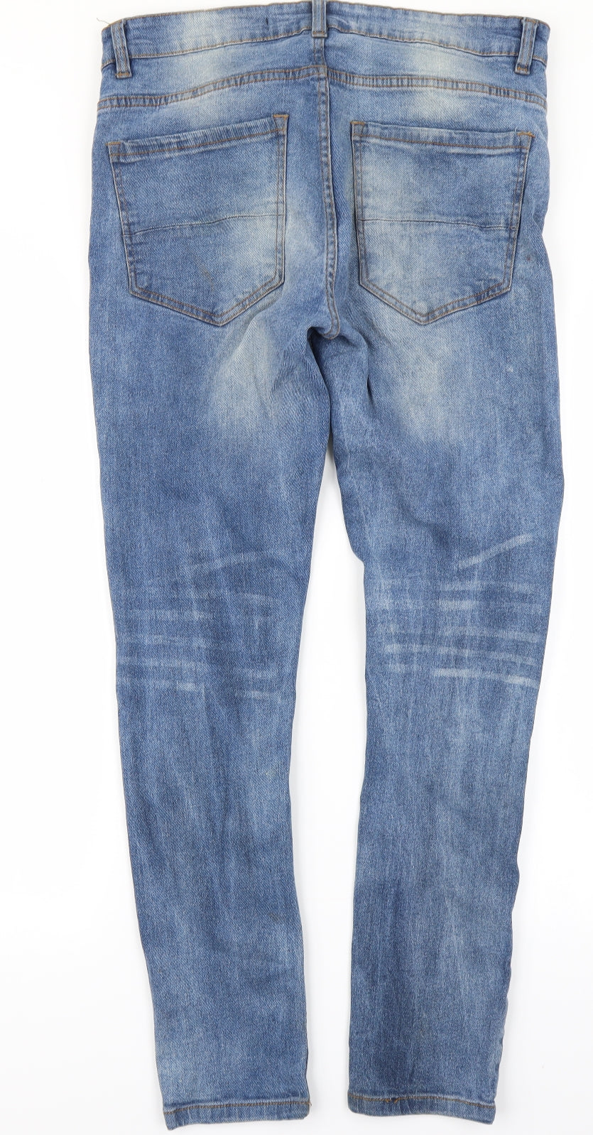 Brave Soul Mens Blue  Denim Skinny Jeans Size 32 in L28 in