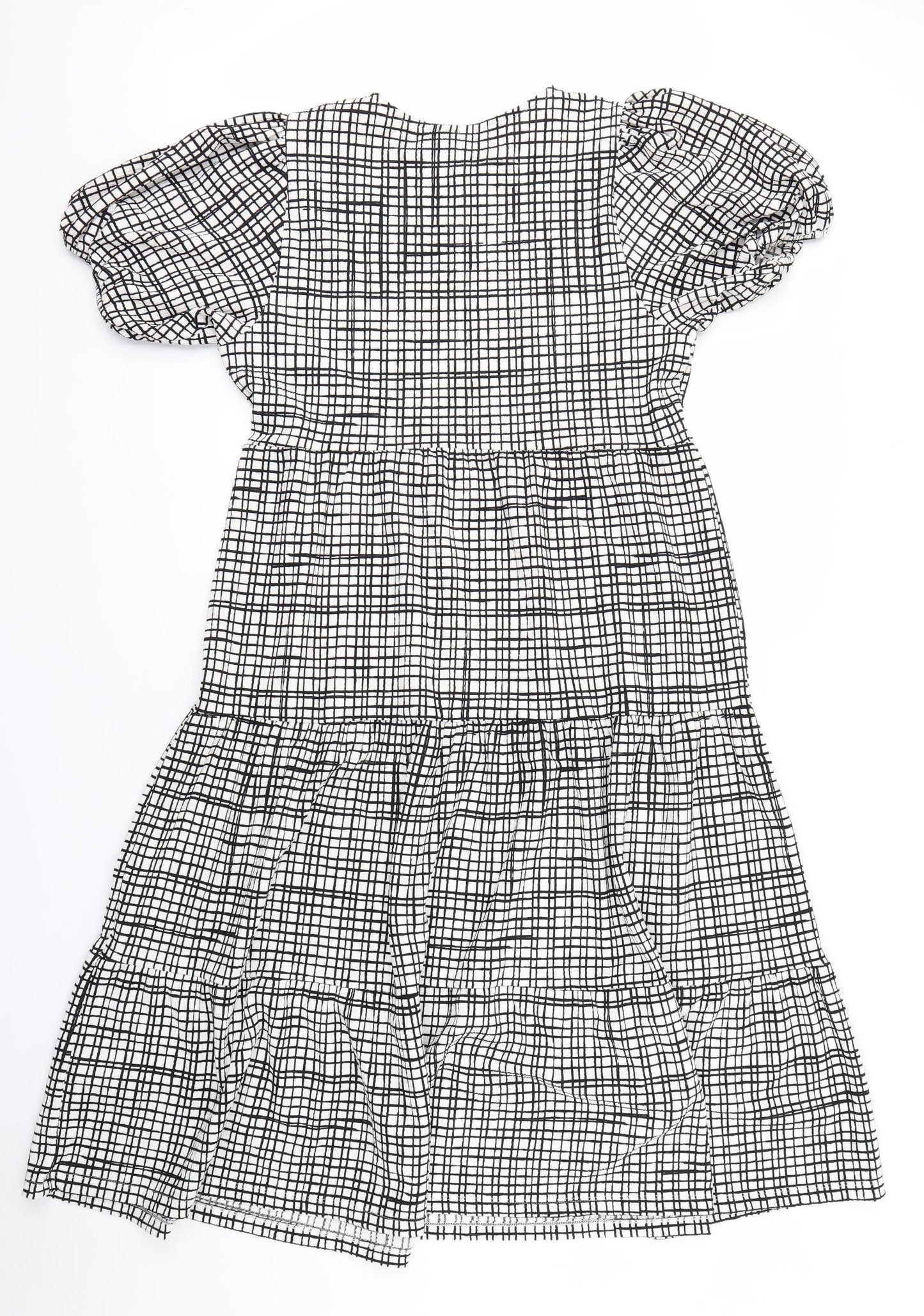 F&F Womens Black Check  Fit & Flare  Size 12