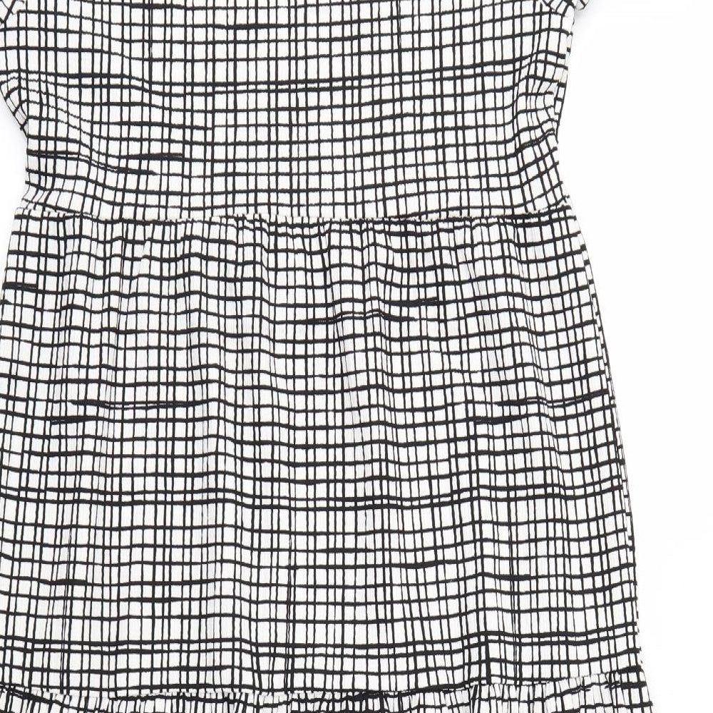 F&F Womens Black Check  Fit & Flare  Size 12