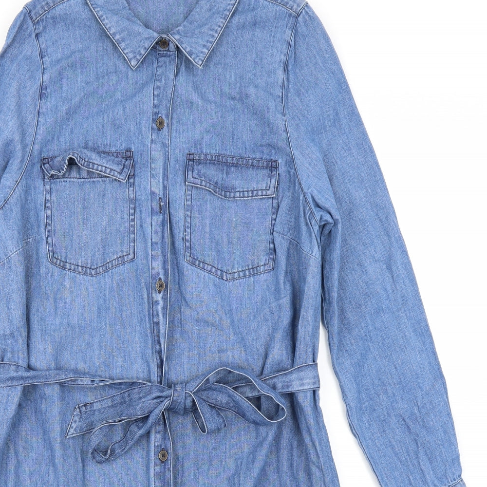 TU Womens Blue  Denim Shirt Dress  Size 16