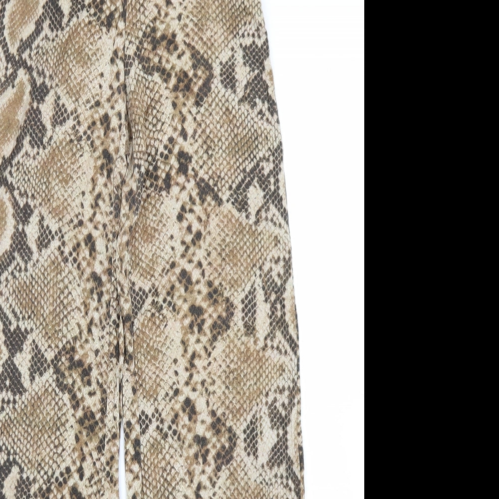 Zara Womens Brown Animal Print  Trousers  Size S L30 in