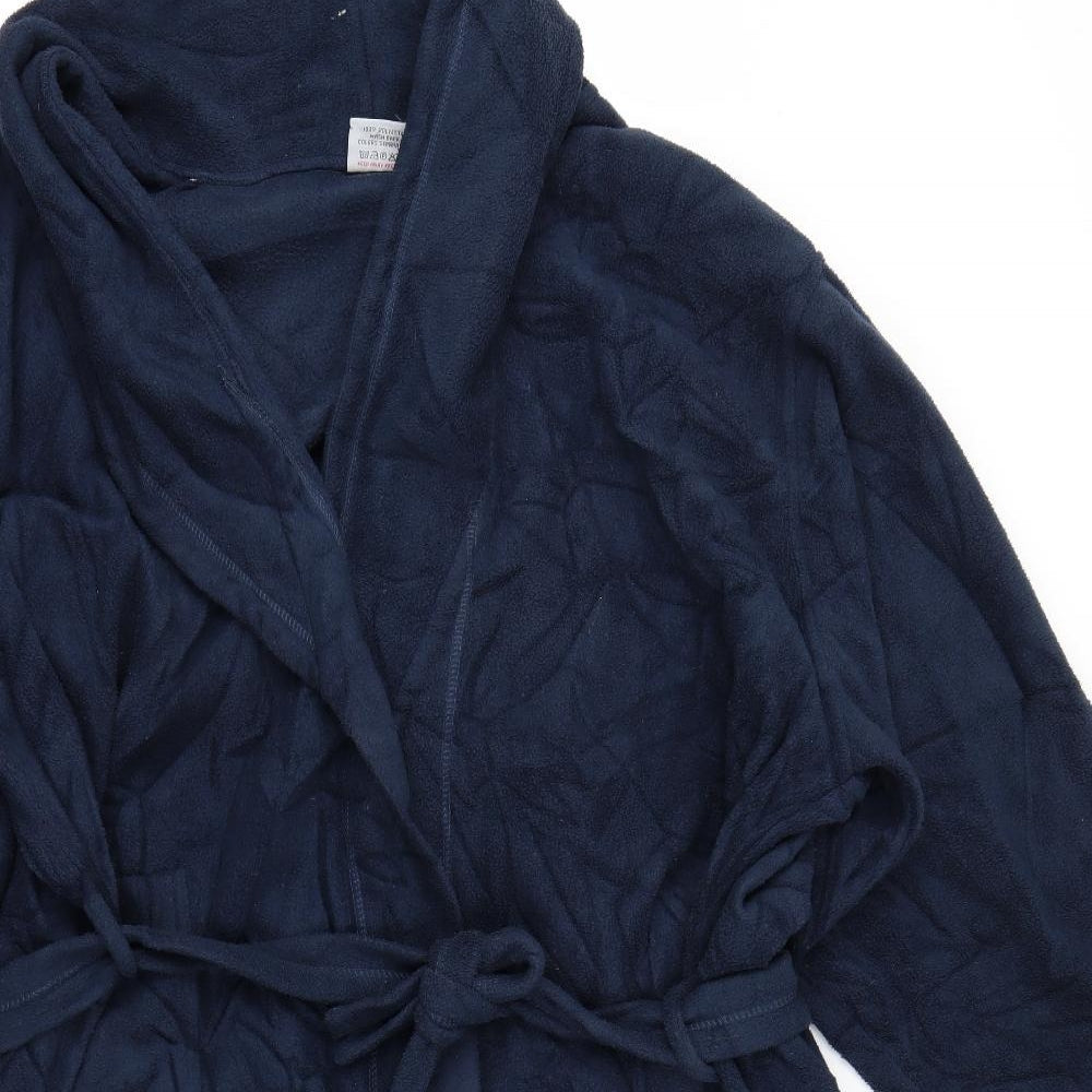 Primark Essentials Mens Blue Solid Fleece  Robe Size XL