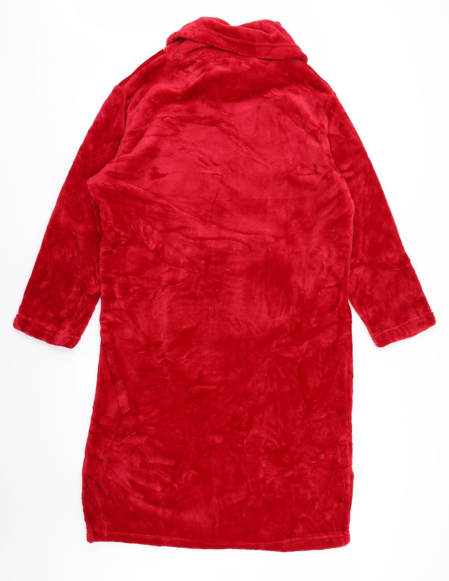 Country Rose Womens Red Solid Fleece Top Nightshirt Size M