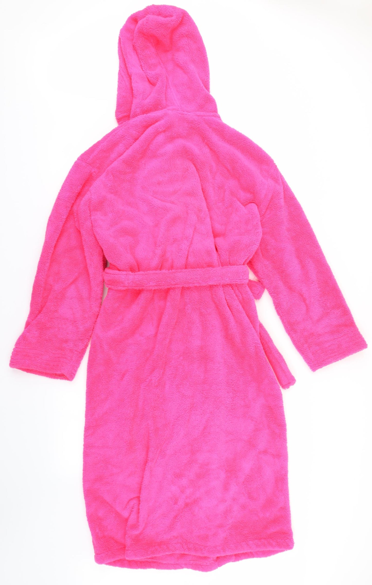 George Womens Pink Solid Fleece Top Robe Size M