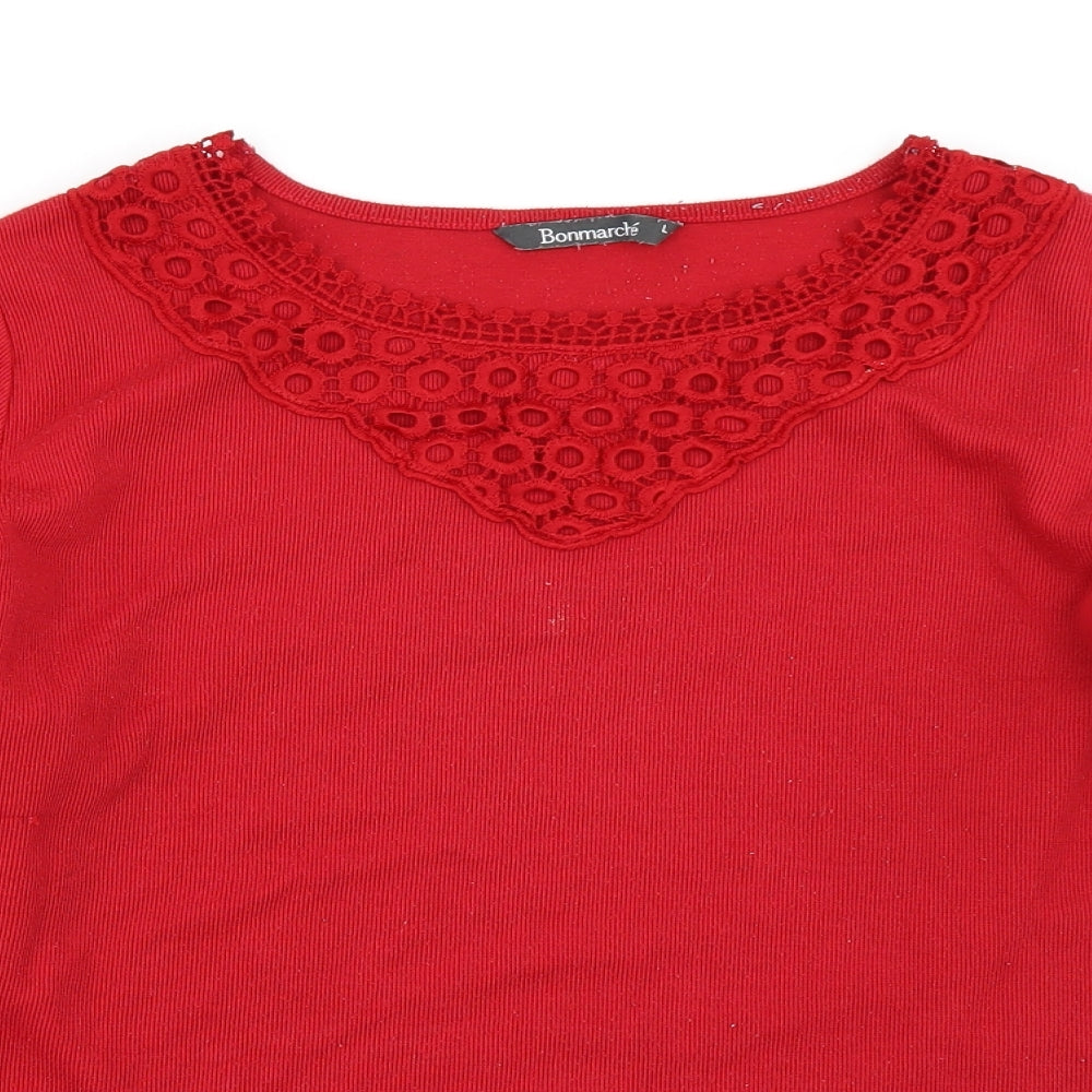 Bonmarché Womens Red   Basic T-Shirt Size L