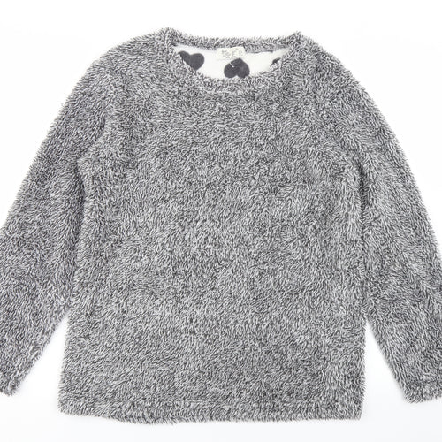 Love to Lounge Womens Grey Solid Fleece Top Pyjama Top Size M