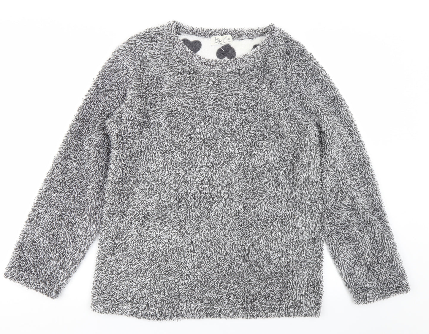 Love to Lounge Womens Grey Solid Fleece Top Pyjama Top Size M